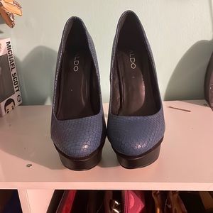 Blue snake heels